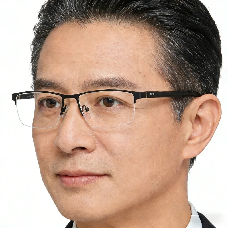 

SHINU Half Frame Metal Glasses Prescription Glasses for Myopia Anti Blue Light Reading Glasses for Men Eyeglasses Prescription