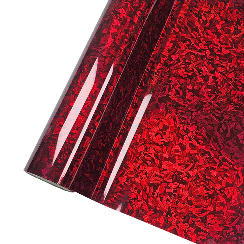 Sticker Car Vinyl Wrap Black High-quality Rainbow Laser Flower Carbon Red Stickers on Car Body Films Blue Purple Powder Silver