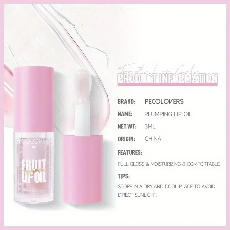 Crystal Lip Oil Transparent Moisturizing Clear Plumping Lip Balm Brighten lip Long Lasting Lip Gloss Makeup