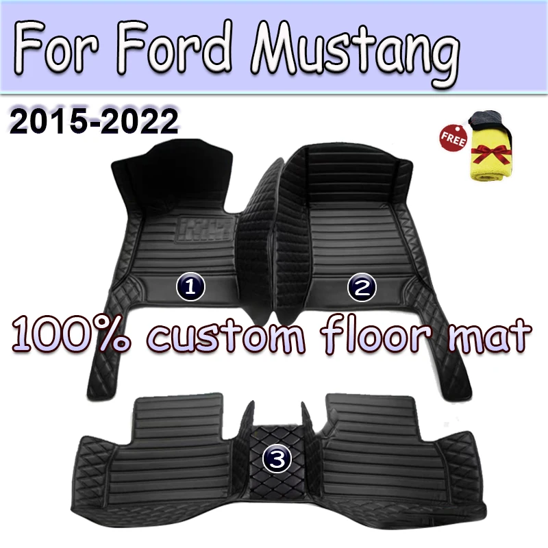 

Car floor mats for Ford Mustang 2015 2016 2017 2018 2019 2020 2021 2022 Custom auto foot Pads automobile carpet cover