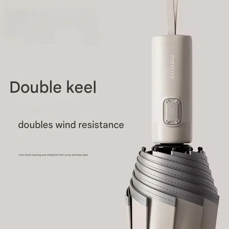 Fully Automatic Umbrella Super Strong Wind and Rain Resistant Extra Large Thickened and Reinforced Men's Folding Umbrella - view 5