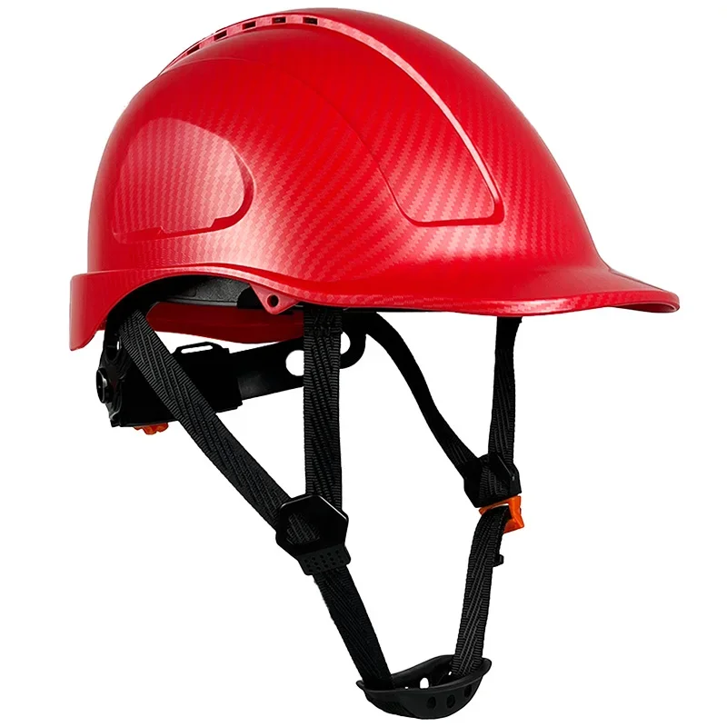 Safety Helmet Full Brim Hard Hat Carbon Fiber Construction Work Cap Lightweight High Strength Railway ABS Protective Hard Hat