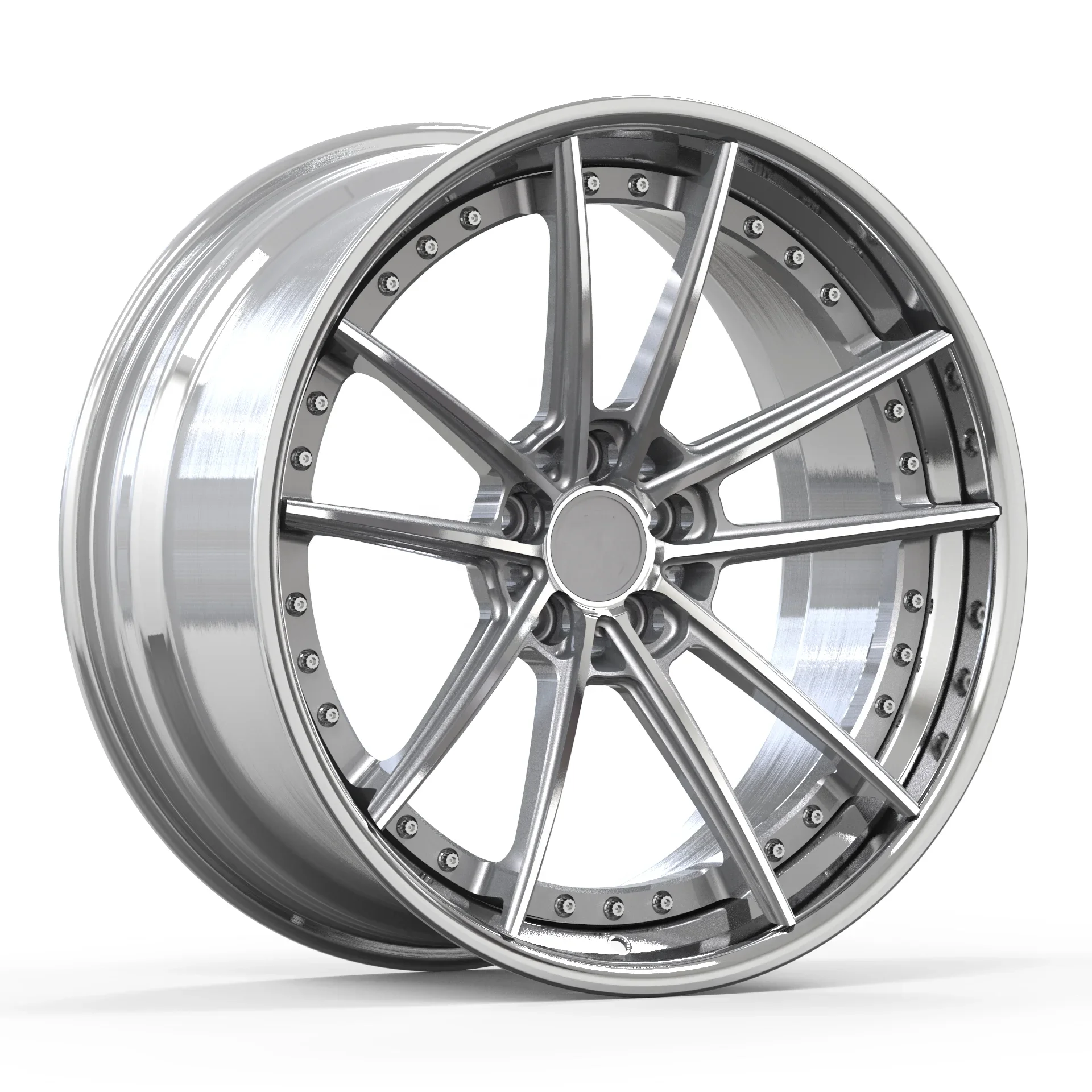 New arrival  silver color  2 piece  forged   car wheels  for  Porsche 911 Turbo S