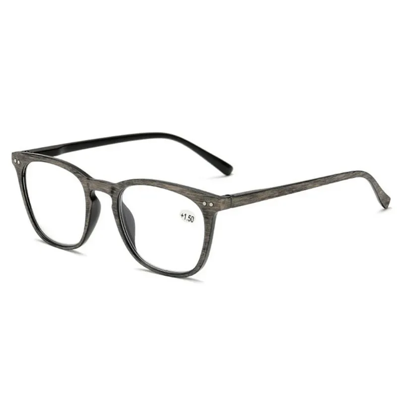 Square Wood Grain Presbyopia Glasses Men\'s Imitation Wooden Reading Glasses 1.0 To 4.0 Retro Hyperopia Glasses for Men