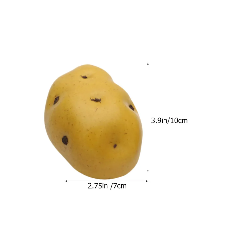 6Pcs Artificial Potato Simulation Props Decorative Potato Adornments Kids Prank Educational Rustic Photo Props Kitchen Home