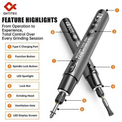 JCD 전기 미니 그라인더 조각 펜 4.2V 10000-16000r 무선 그라인더 코드리스 마이크로 로터리 도구 보석 금속용 드릴