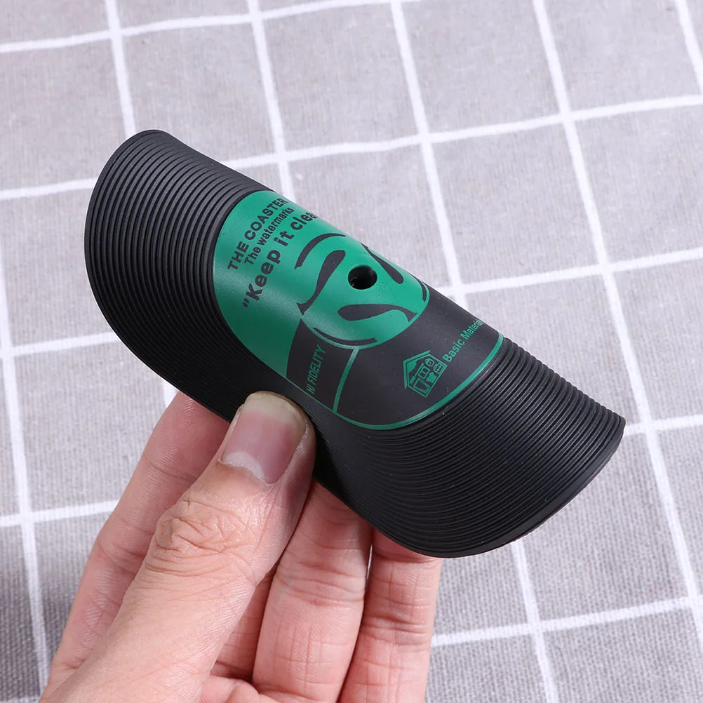 

12 Pcs Record Coaster PVC Round Cup Pad Decorative Drink Coasters for Table Mats Non Slip Heat Resistant Vinyl Mat Protects