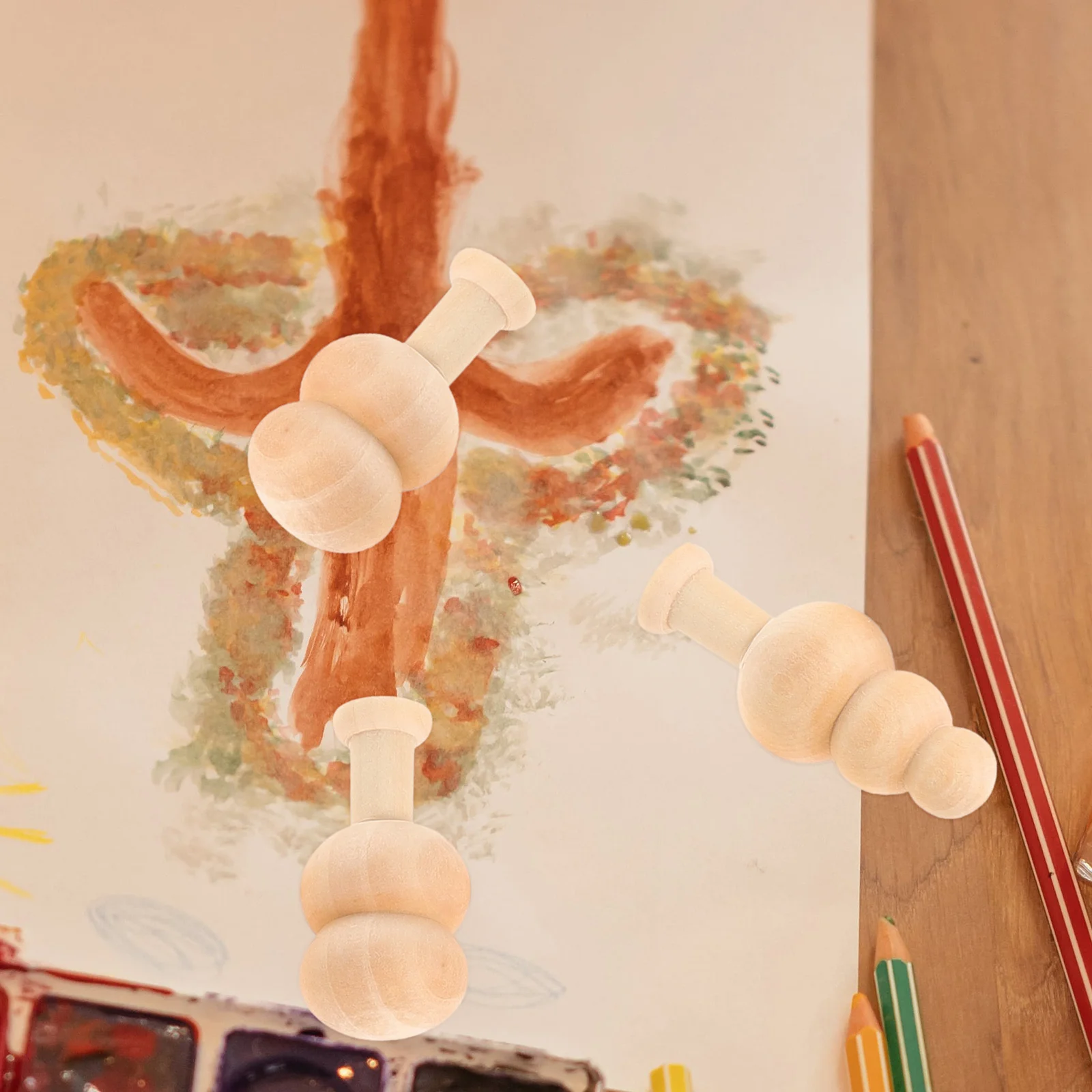 

20pcs Unfinished Wood Trees White Embryo Mini Crafts Graffiti Materials Painting Decorations DIY Supplies Christmas Accessories