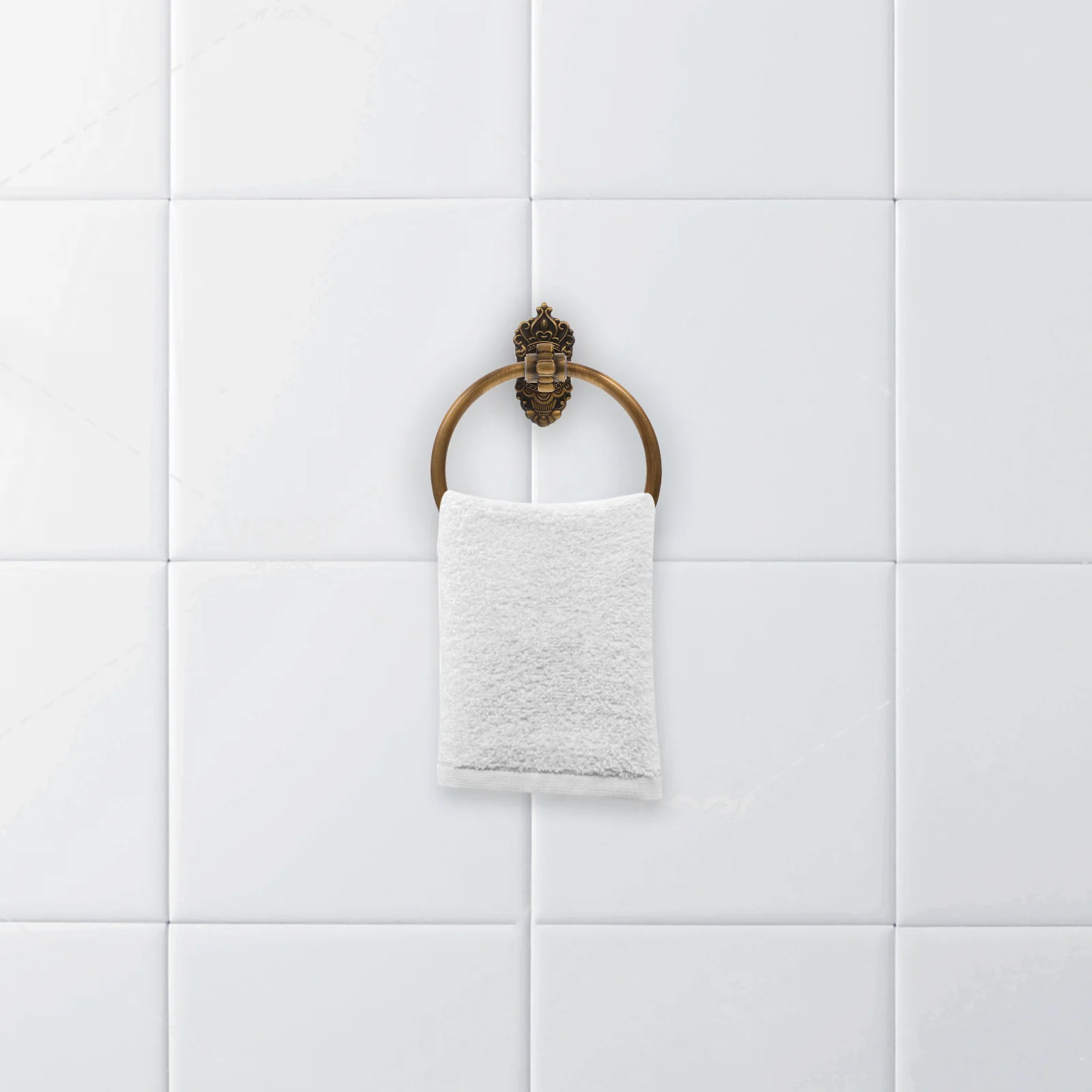 

European Style Bathroom Towel Ring Aluminum Round Durable Wall Mounted Hand Towel Holder Bathroom Accessories Tissue Ring Holder