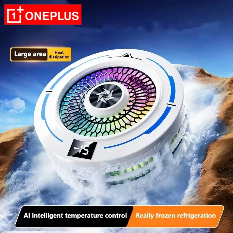 Oneplus Semiconductor Magnetic Cooler Temperature Display Radiator Fast Heat Dissipation for Phone Gaming Tablet Cooling Pad