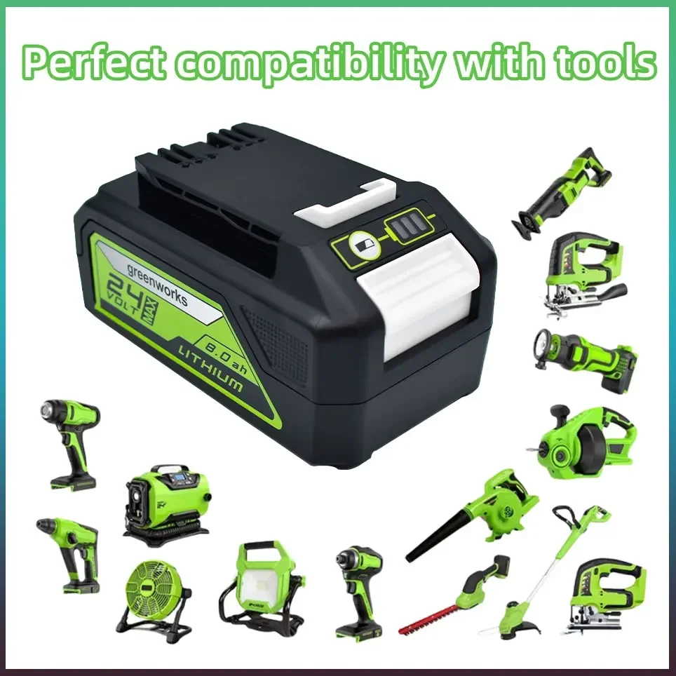 Greenworks Battery 24V 8.0AH  Greenworks Lithium Ion Battery (Greenworks Battery) The original product is 100% brand new