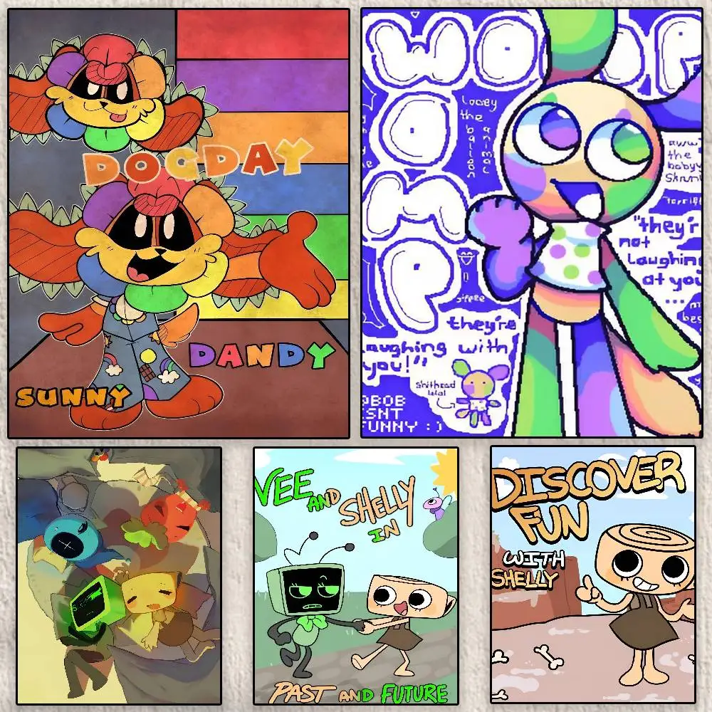 

Hot Game D-Dandy's W-World Anime Poster Modern Waterproof HD Wall Art Decal Self-Adhesive Aesthetic Decor for Home Living Room B