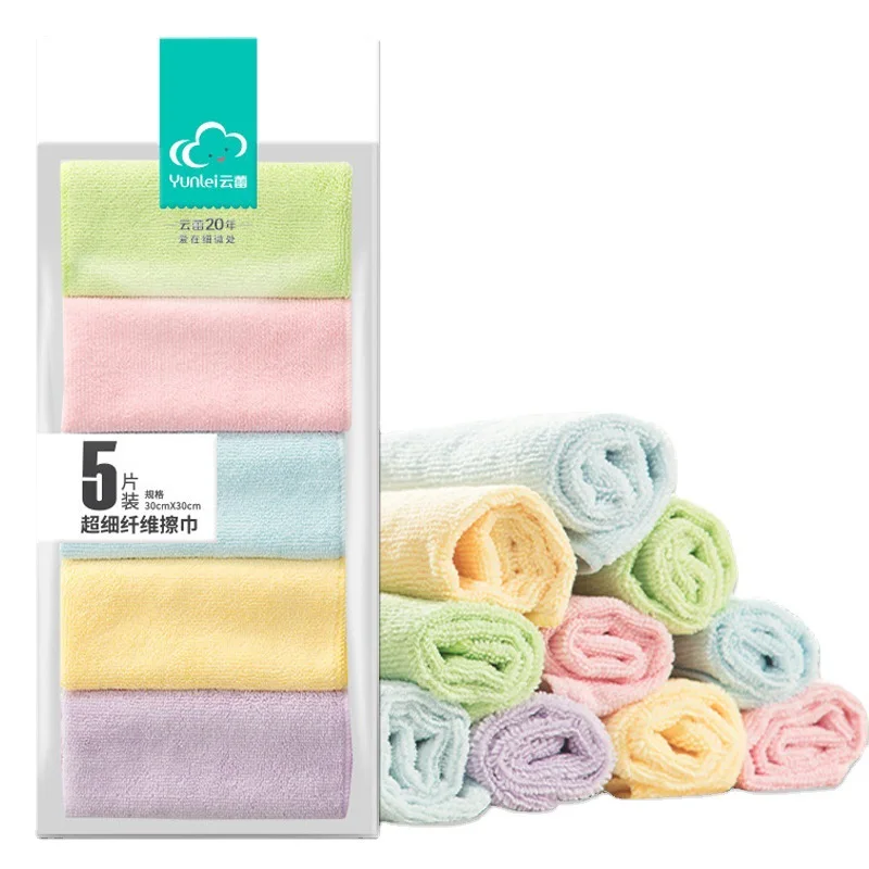 Microfiber dishcloth household cleaning water absorption is not easy to drop hair thickening is not easy to dip oil dishcloth