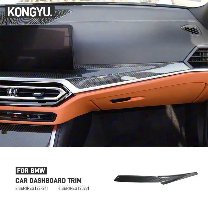 

For BMW 3 4 Series G20 G21 G22 2023-2024 Real Dry Carbon Fiber Car Center Console Dashboard Panrel Decoration Strips Trim Cover