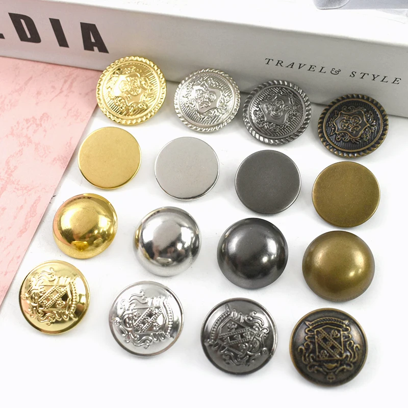 

20/50Pcs 15-25mm Metal Round Button Vintage Buckle for Jackets Decoration Buckles Shirts Sewing Buttons DIY Clothing Accessories