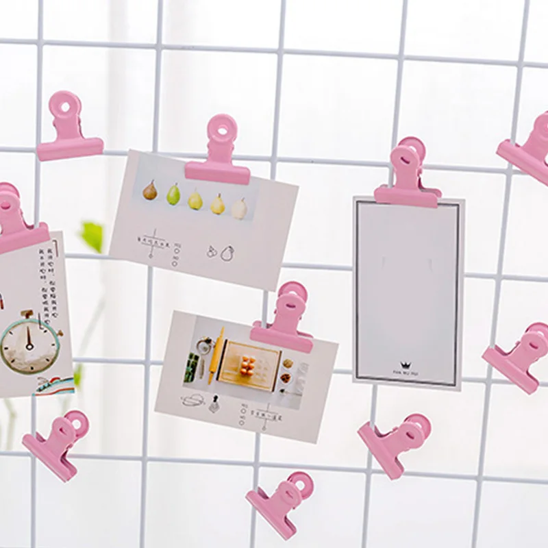 1PCS Candy Color Paper Clip Metal Paper Clamp Document Organizer Clip Multifunction Binder Clip School Office Stationery