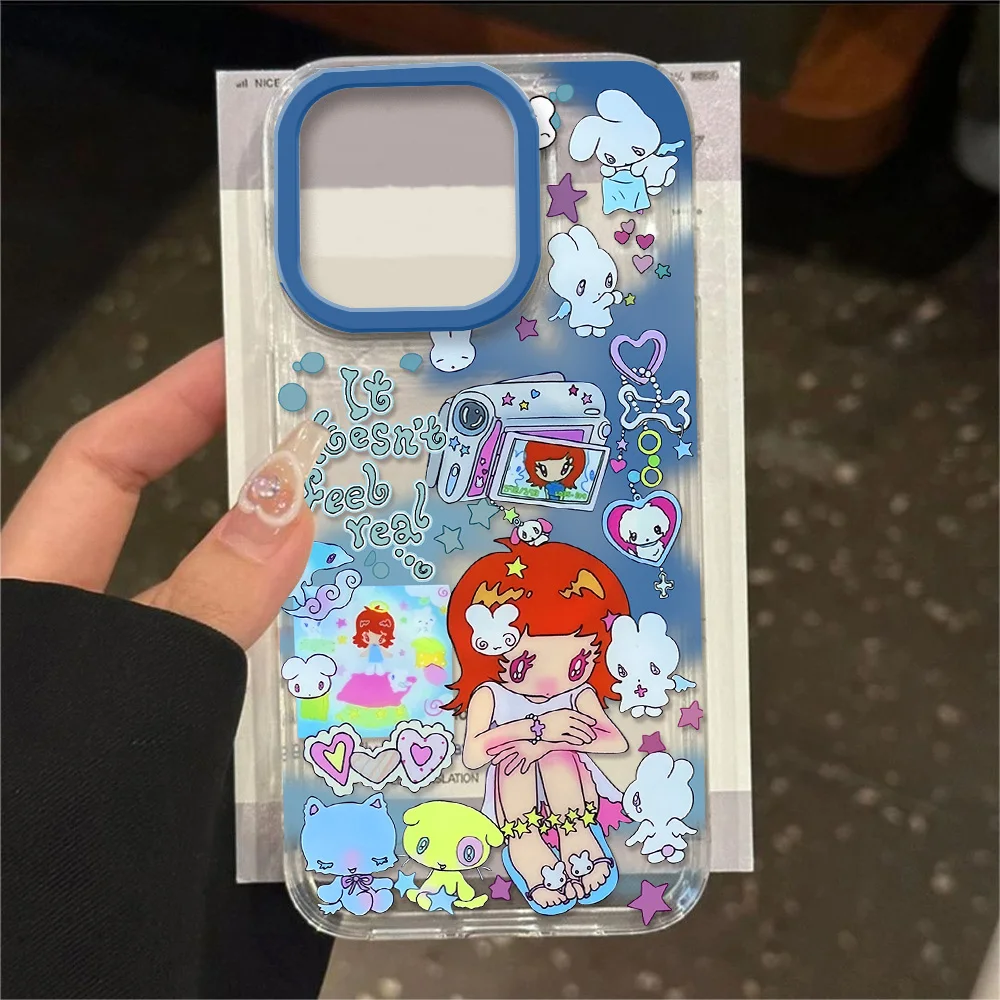 

INS Japanese Red Haired Pretty Girl Phone Case for Xiaomi Mi 14 13 12 11 10T 14T Poco X6 F5 F4 X7 X4 X3 NFC Lite GT Pro 5G Clear