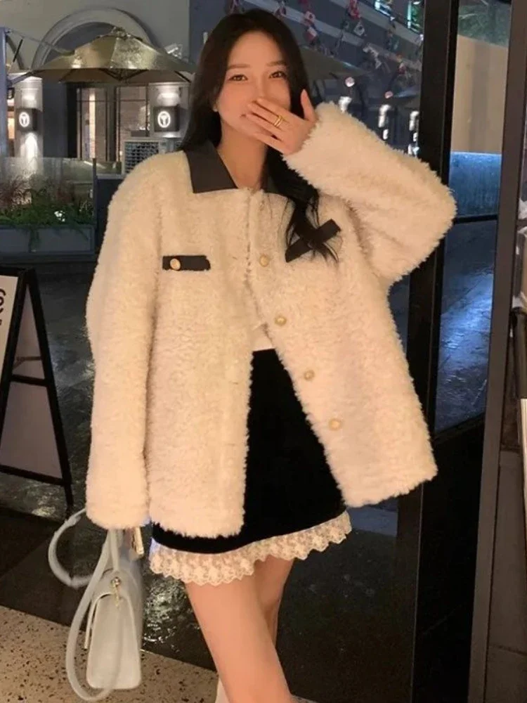 

2024 Autumn/Winter Fashion New Women's Fragrance Warm Fur Integrated Simulation Fur Coat Long Sleeve Lamb Fleece Jacket Faux Fur