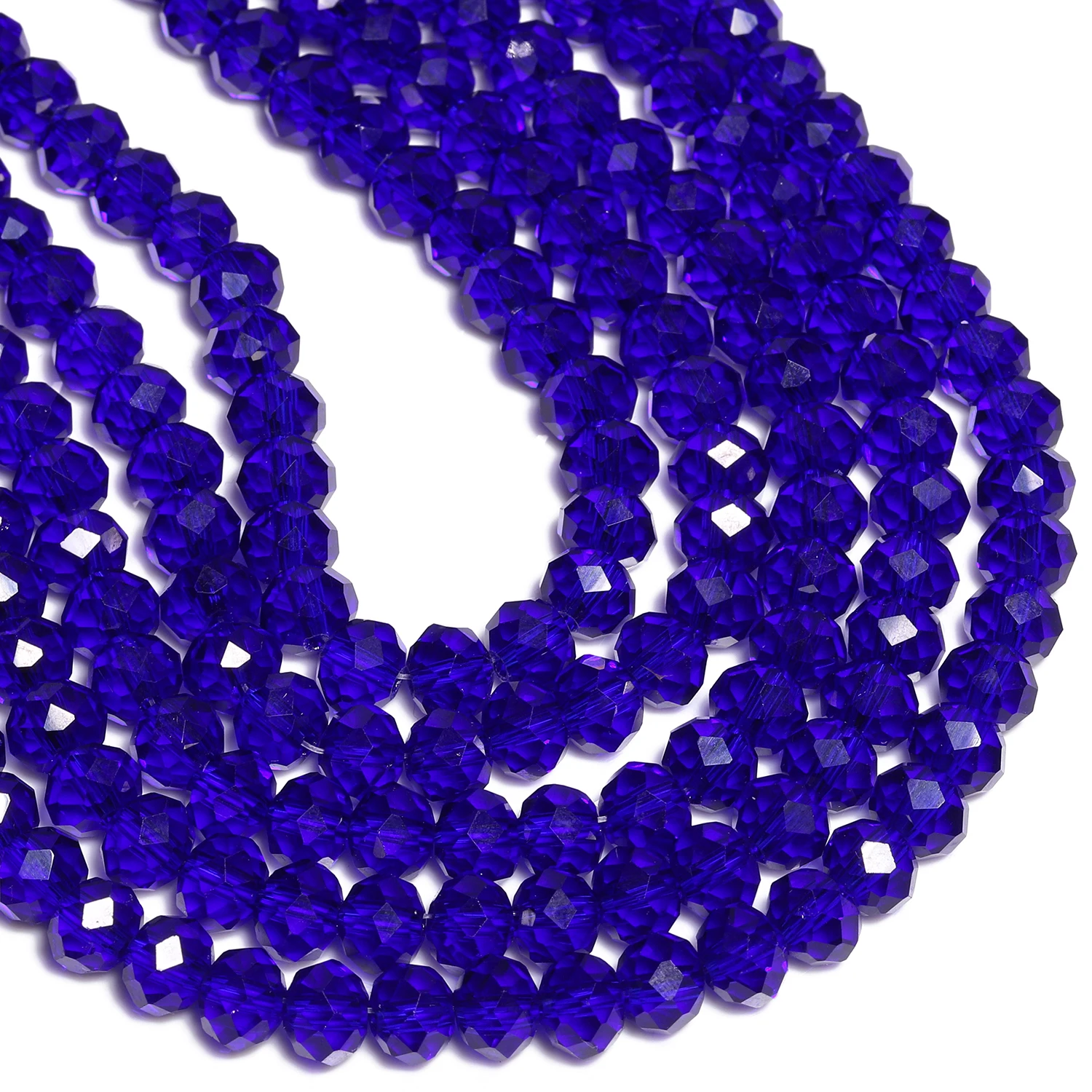 4/6/8mm Dark Blue Austrian Rondelle Crystal Beads Wheel Faceted Glass Beads For DIY Bracelet Jewelry Making Supplies Accessories