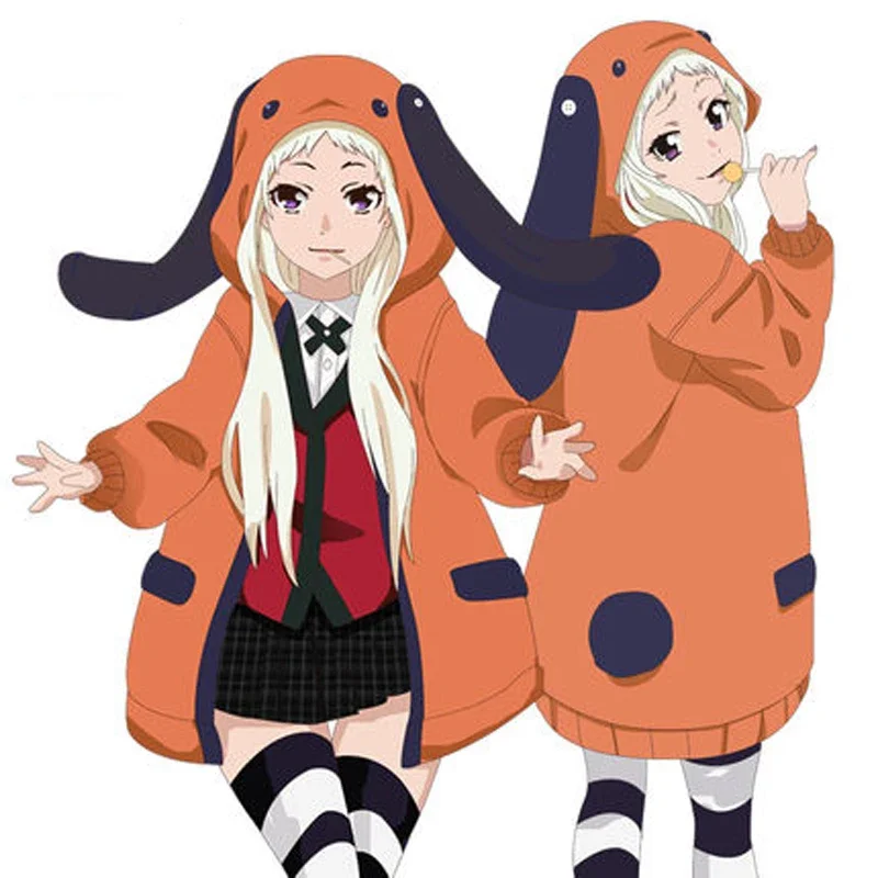 Runa Yomotsuki คอสเพลย์อะนิเมะ Kakegurui Hoodie สาว JK Kirari Jabami Yumeko ฮาโลวีนชุดผู้หญิงเสื้อ