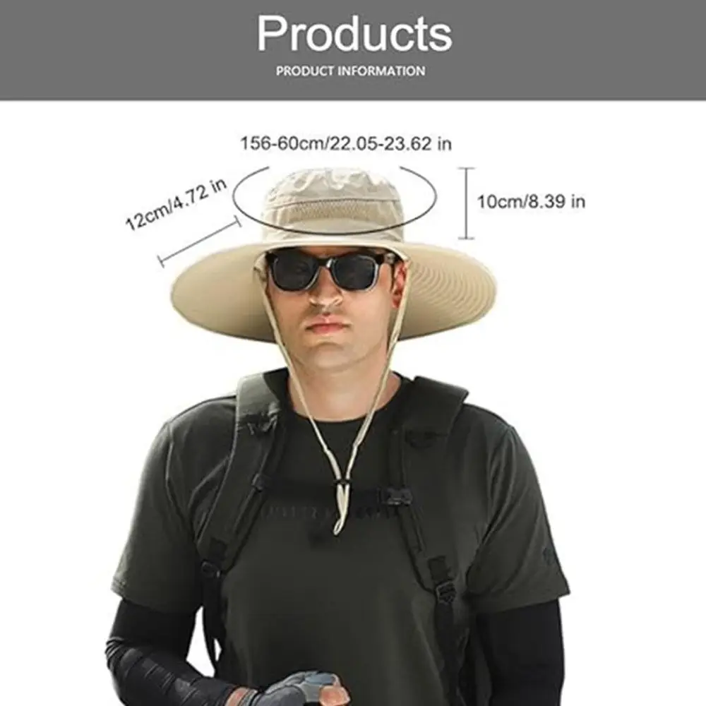 Креативная Рыбацкая шляпа с широкими полями, дышащая шляпа с 2 веерами, мужская шляпа с защитой от УФ-лучей и козырьком от солнца