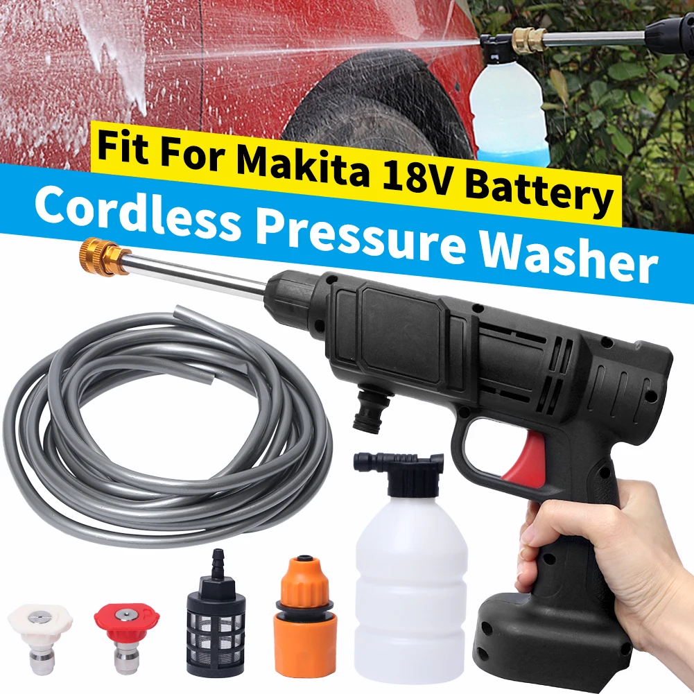 Electric Cordless Portable High Pressure Washer Car Wash Gun Foam Nozzle for Auto Home Garden Cleaning Rechargeable Car Washing