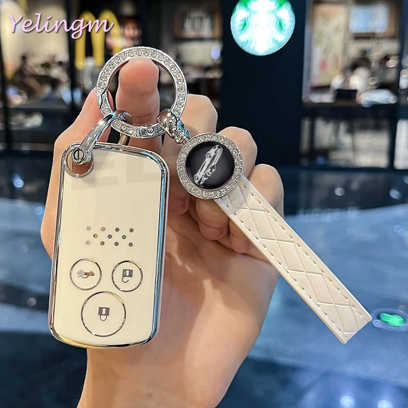 TPU Car Key Shell Fob Case Cover for Honda CRV Fit Shuttle Fried Freed Spike Step WGN RG1 Spada CRZ Holder Keychain Accessories