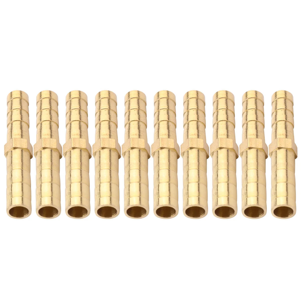 

10pcs 6Mm Brass Barb Fitting Straight Hose Connector Barbed Tube Adapter For Air Gas Corrosion Resistant Union Coupling Golden