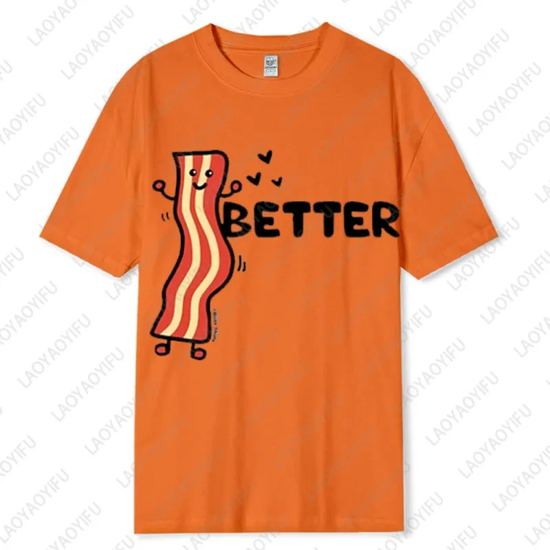 Pareja mejor juntos tocino y huevo Día de San Valentín Camiseta de algodón hombres señoras Unisex regalo perfecto ropa creativa para amantes