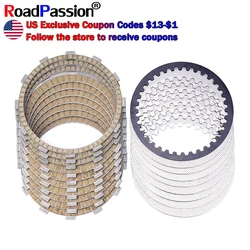 Road Passion Motorcycle Parts Clutch Plate & Steel Friction Disc Kit For Harley Electra Glide FLHFB FLHTP FLHT FLHTCU FLTRX FLHP