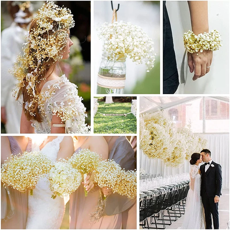 Dried Baby Breath Flowers Bouquets Colorful White Gypsophile Natural Dry Flower Gypsophila Wedding Decoration Nordic Home Decor