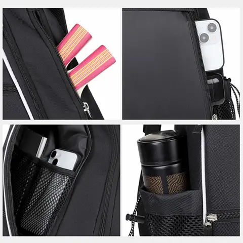 Pickleballväska Racketball-axelväska Justerbar pickleballracketryggsäck Flerfickors racketballväska Sportväska 8 best sales racketväska - №2