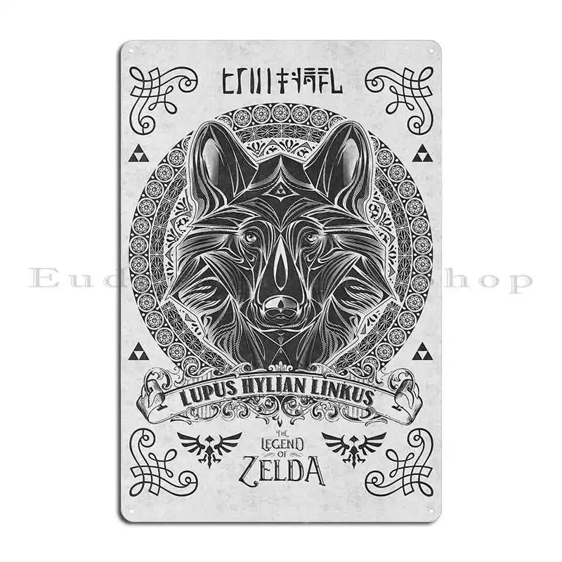 My Vintage Illustration Of The Wolf Link Done Metal Signs Club Cinema Iron Rusty Wall Decor Tin Sign Poster