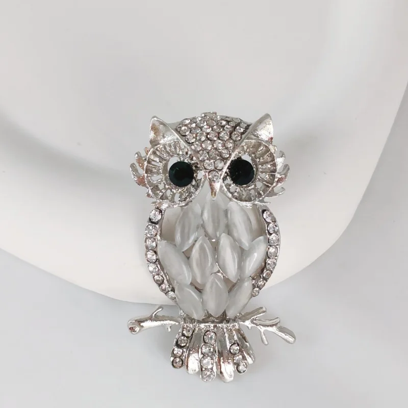 Trendy Sparkling Rhinestone Owl Brooches For Women Exquisite Crystal Animal Bird Brooch Pin Fashion Party Office Jewelry Gifts