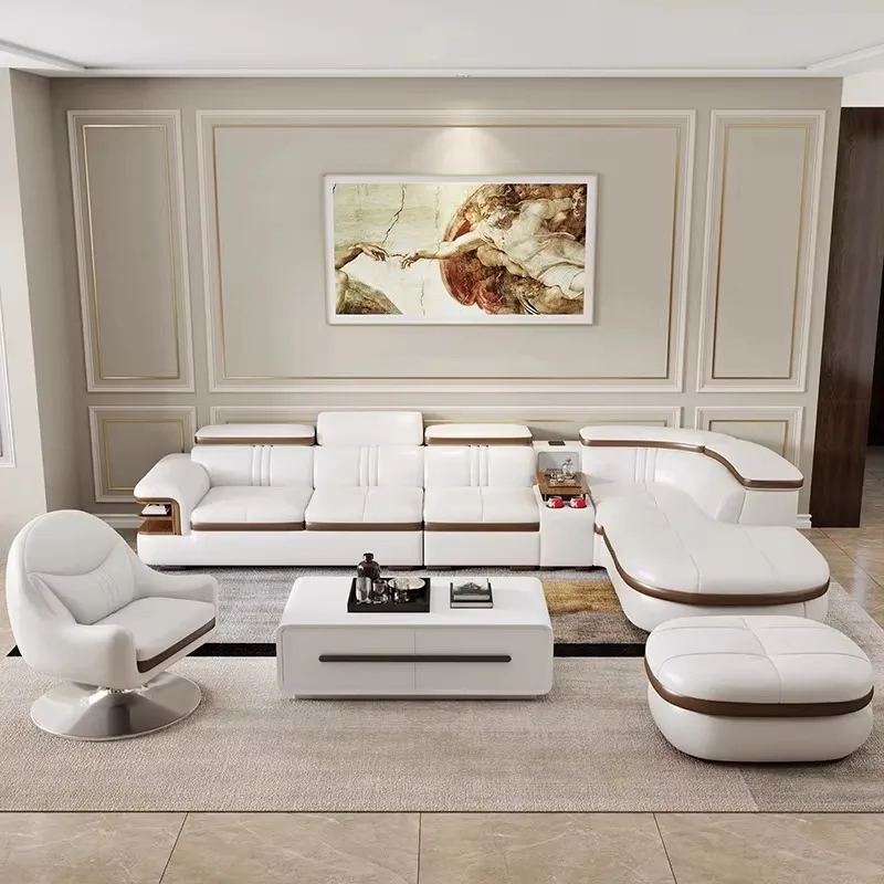 أرائك غرفة المعيشة الفاخرة متعددة الوظائف مريحة وأنيقة على الأرض وأريكة بسيطة وسادة شقة أثاث Woonkamer Banken #3