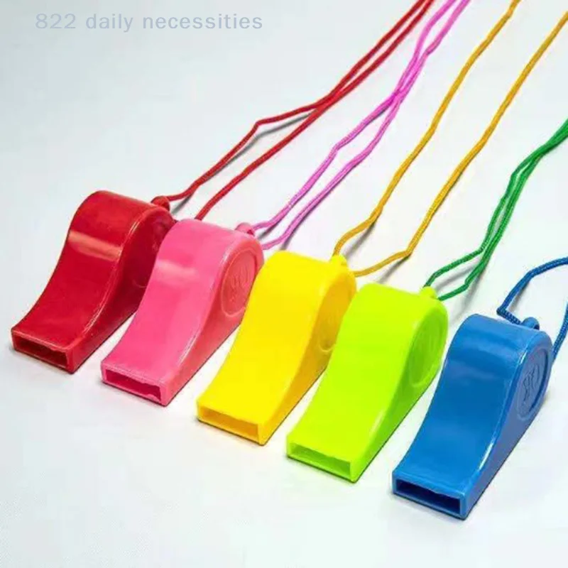 convenient20PCS Multicolour Mini Whistle With Rope Children Kids Sports Football Soccer Rugby Cheerleading Fans Cheer Whistles