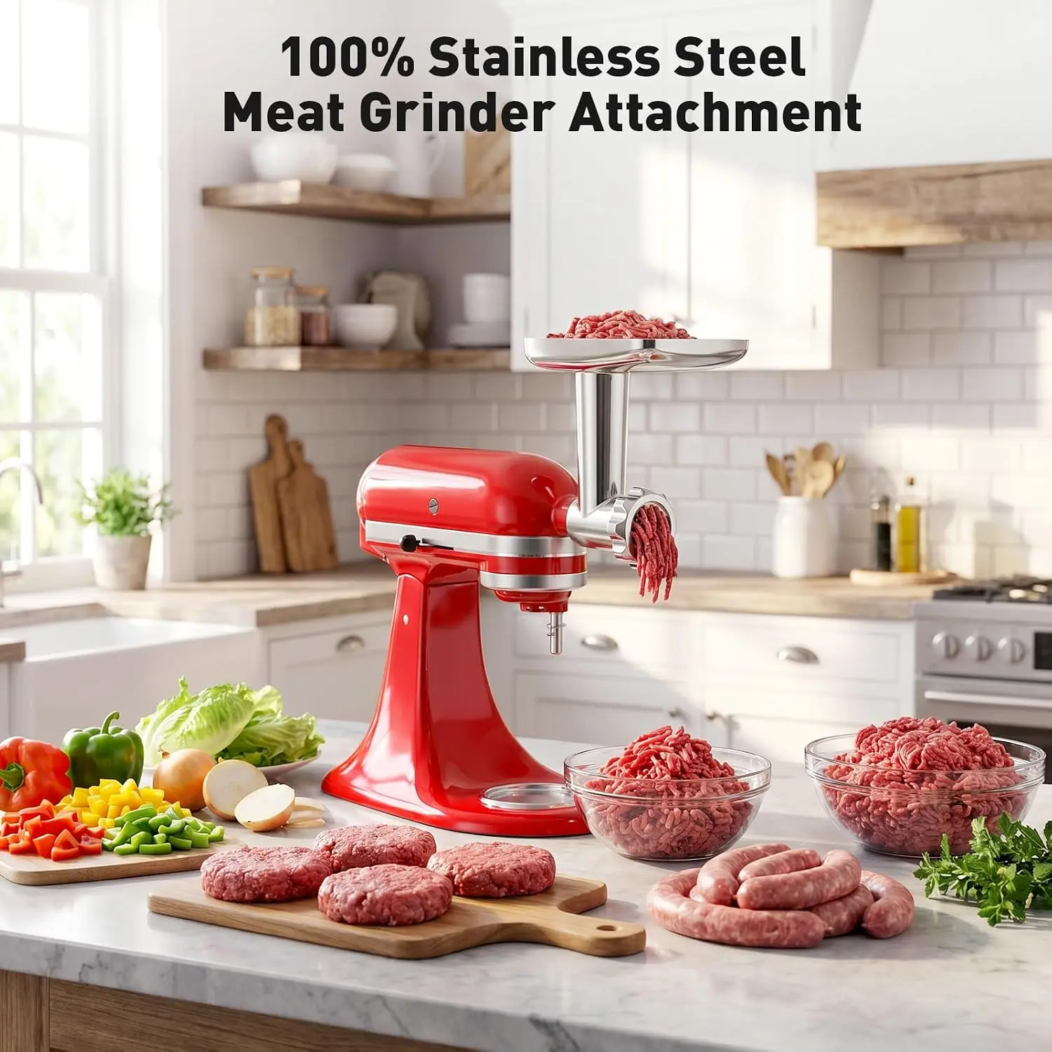 Stainless Steel Meat Grinder KitchenAid Mixer Kitchen Attachment