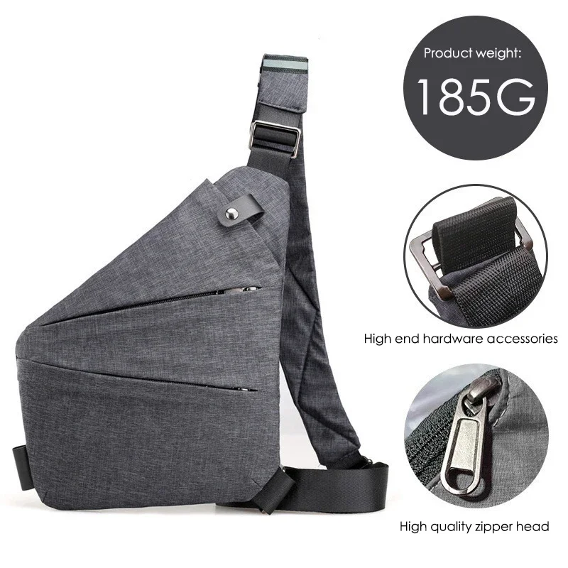 

Waterproof Men's Crossbody Messenger Bag Anti-Theft Multifunction Chest Fanny Pack Sac for Men Single Strap