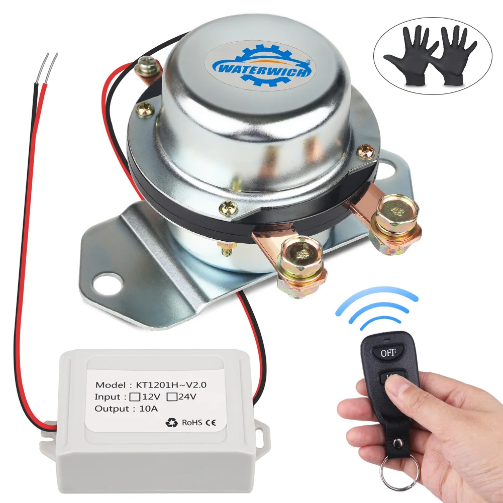 

Remote Control Car Truck Battery Master Switches 12V 24V Auto Bus Yacht Battery Isolator Cut Off Disconnect Relay + Gloves
