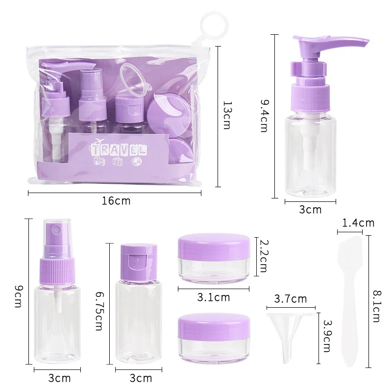 7 قطعة مجموعة زجاجات السفر حاويات قابلة لإعادة الملء مانعة للتسرب لمستحضرات التجميل والشامبو وبلسم المحمولة لتوفير المساحة أساسيات السفر #6