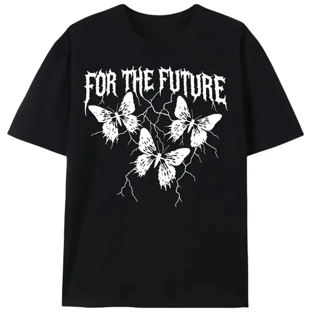 Men's Gothic Round Neck Short-Sleeve Loose Knit Cotton Fabric T-Shirt, Edgy 