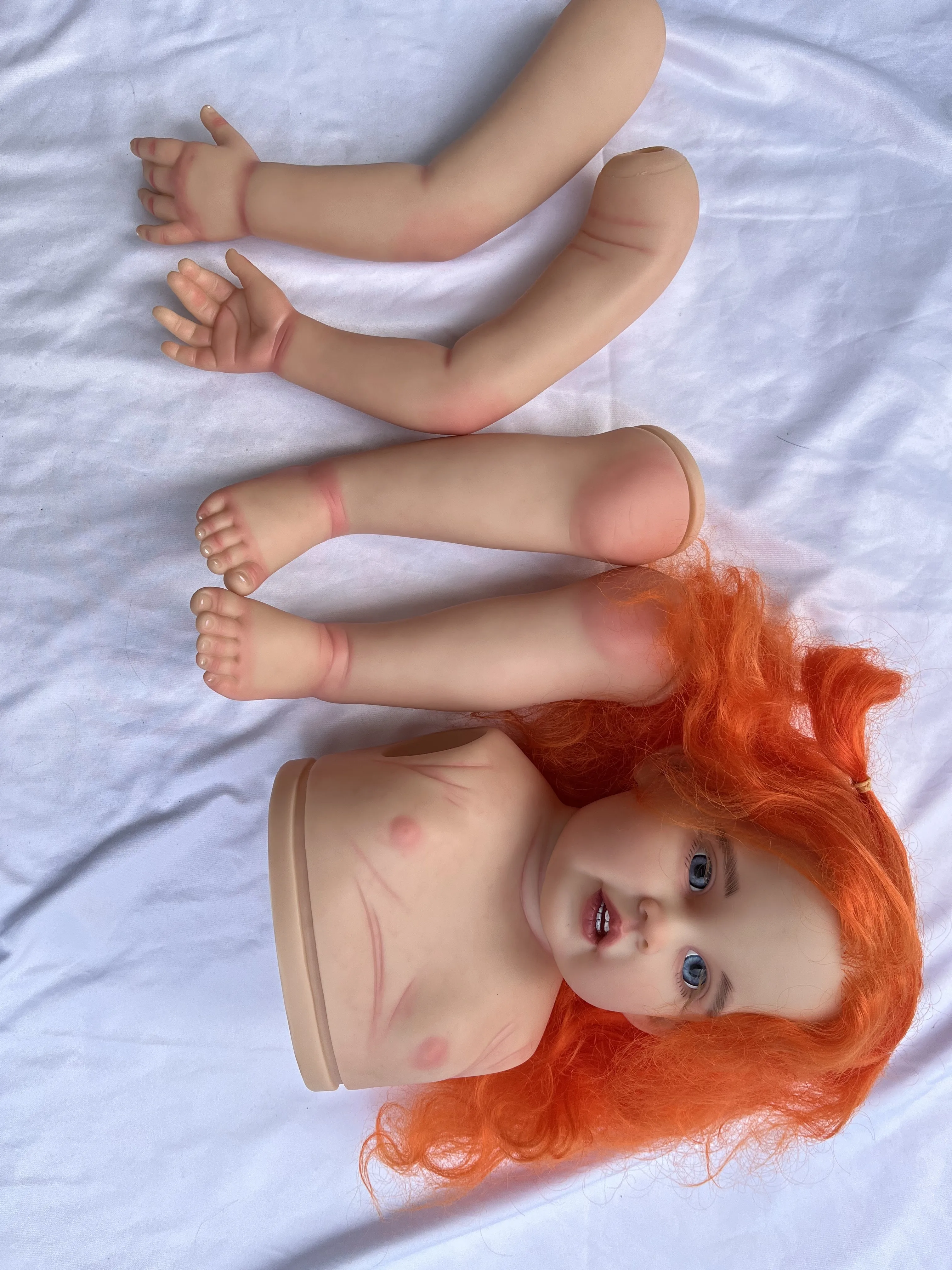 

FBBD Customized Limited Supply 32inch Reborn Baby Shanti With Hand-Rooted Orange Hair Painted Kit DIY Part Real Photos