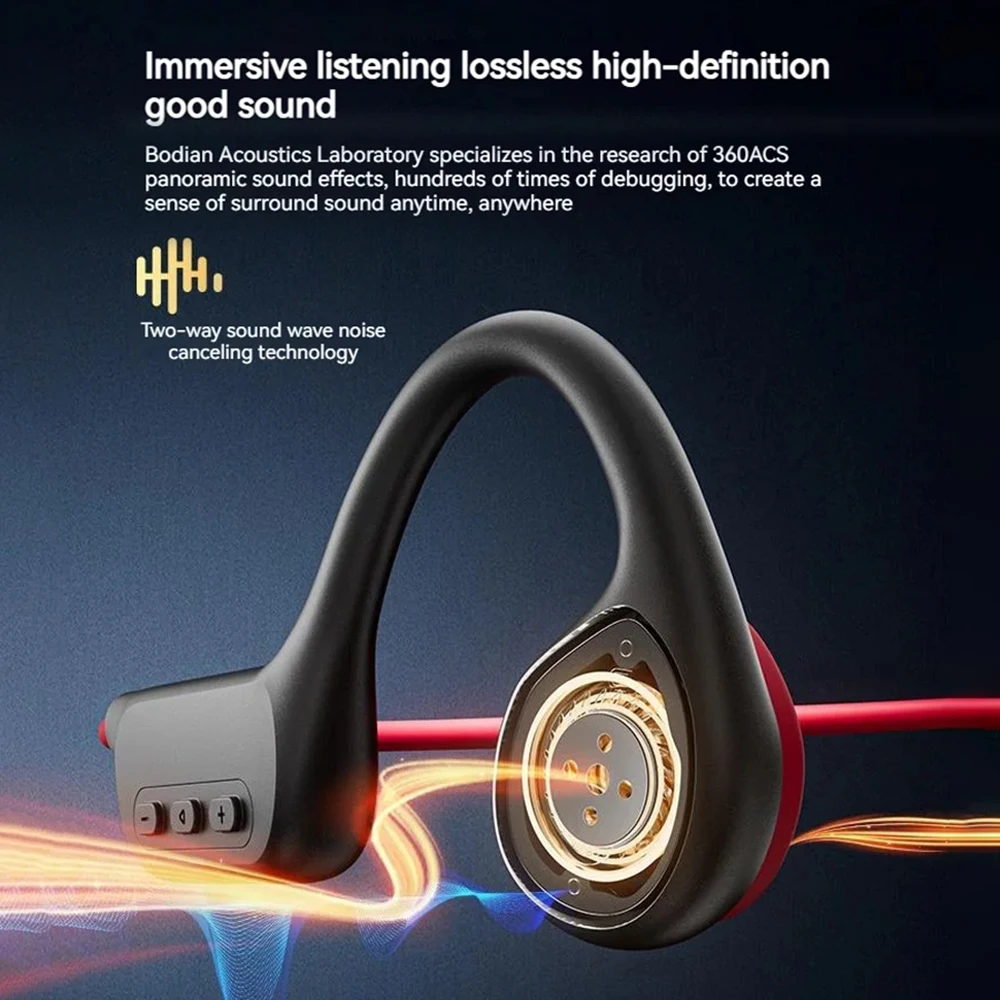 Bone Conduction Earphones Bluetooth Wireless IPX8 Waterproof MP3 Player Hifi Ear-hook Headphone With Mic Headset Swimming Earbud