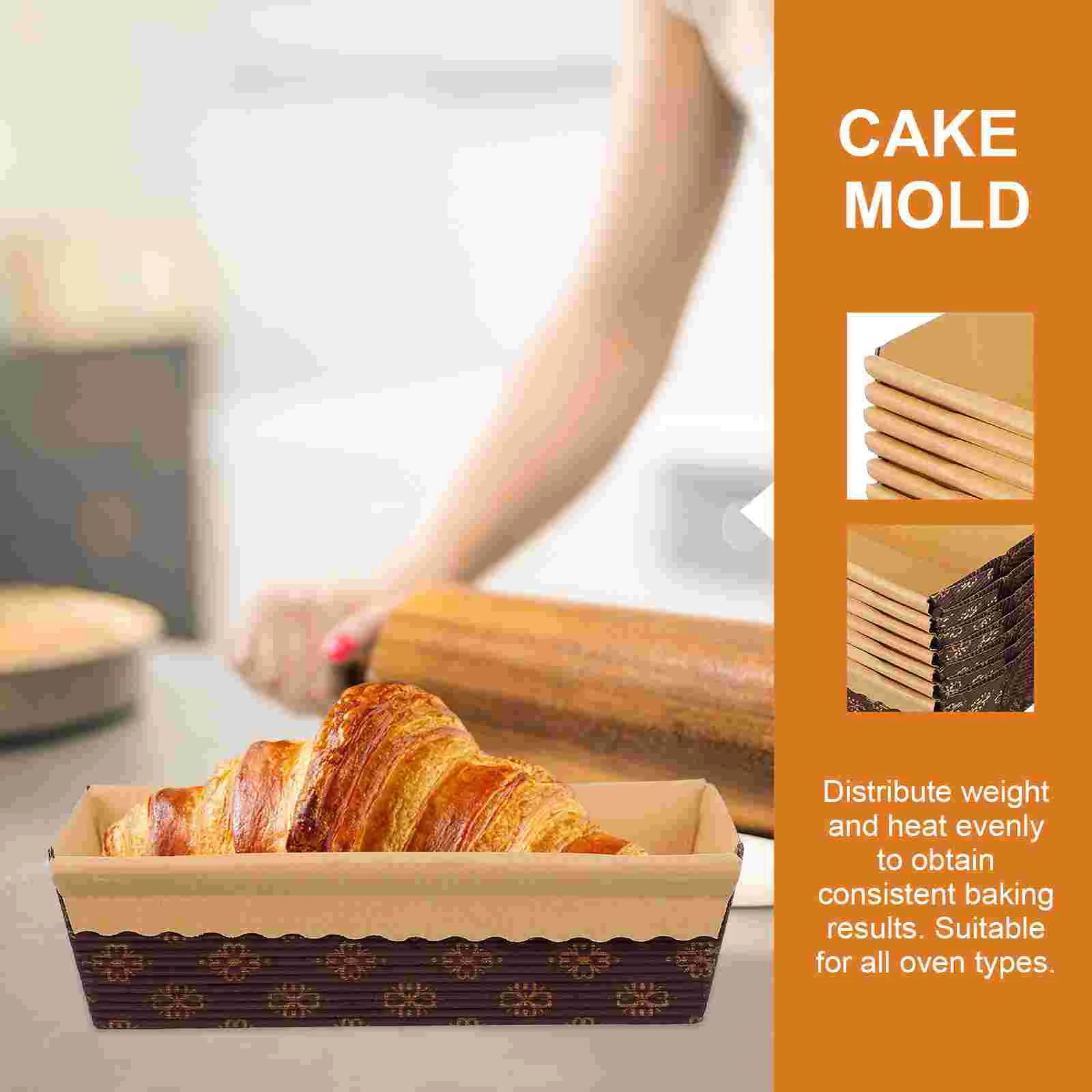 Baking Pans Paper Pan Loaf Bread Mold Toast Disposable Cakes Food Containers Liner Corrugated Storage Takeout Kraft Loft Pastry