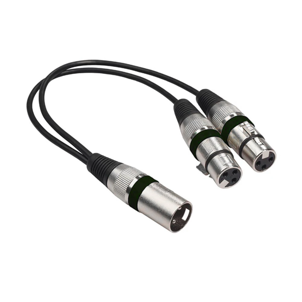 30 cm XLR-Splitter-Stecker auf Dual-Buchse, 3-poliger XLR-Stecker auf Buchse, Splitter-Audio-Adapterkabel für Mikrofonverstärker, Lautsprecher, Mixer – Detail 7