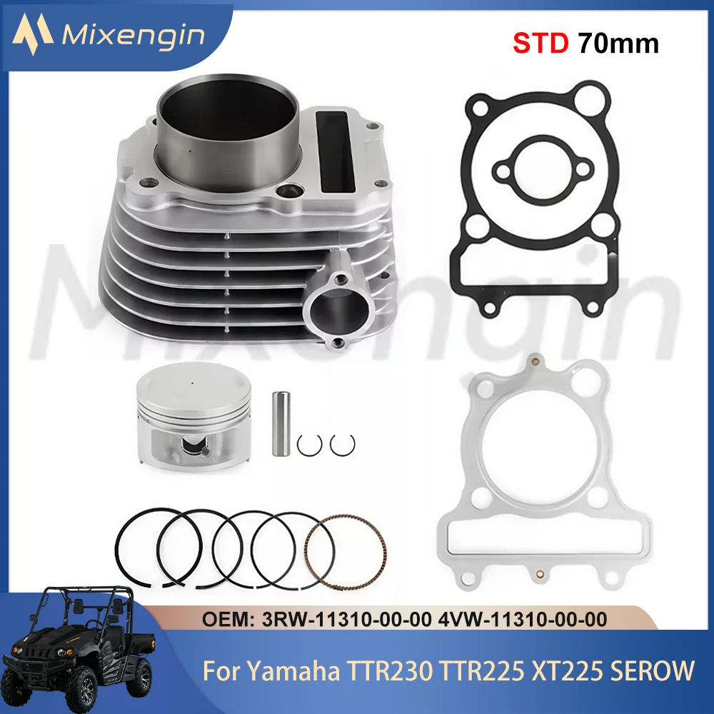 STD 70mm Hot selling Motorcycle Engine Parts cylinder piston gasket kit For Yamaha TTR230 TTR225 XT225 4VW-11310-00-00 1992-2024