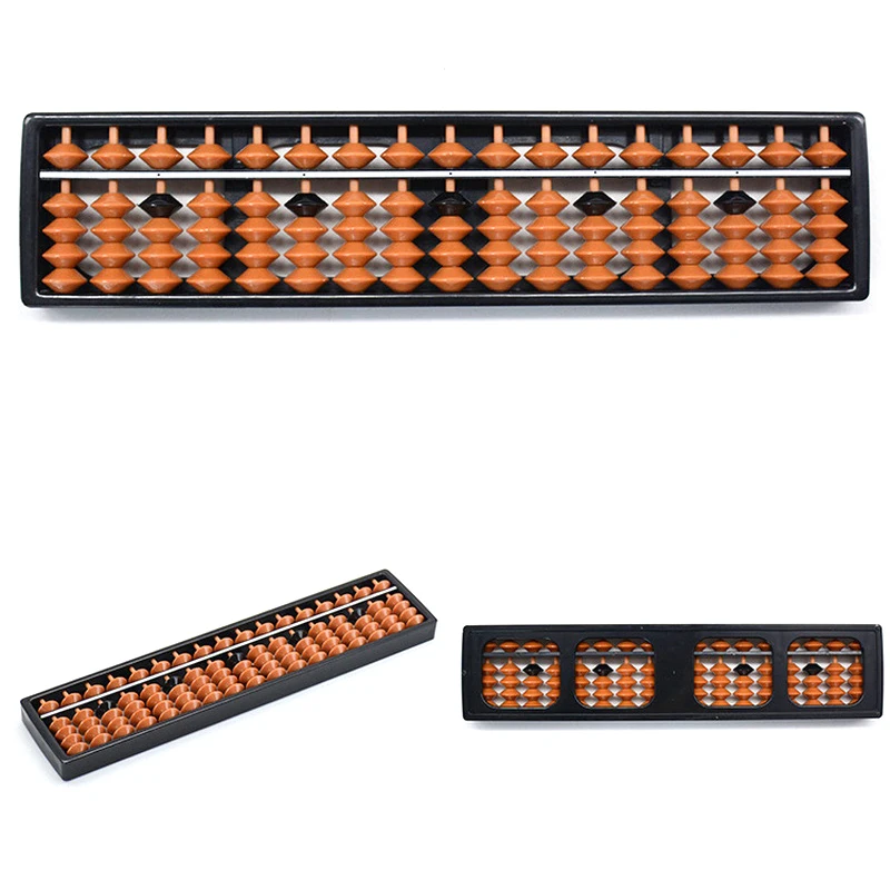 【BBS】7/9/11/13/15/17 Digit Rods Standard Abacus Brown Bead Soroban Calculator Counting Tool Mathematics Beginner Caculating Toys
