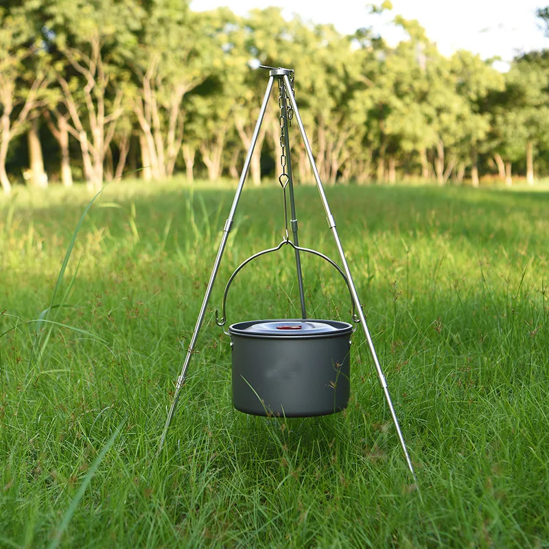 

Aluminum Alloy, Outdoor Campfire Tripod 3 Sections Camping Supplies Portable Hanging Pot Picnic Barbecue Bracket
