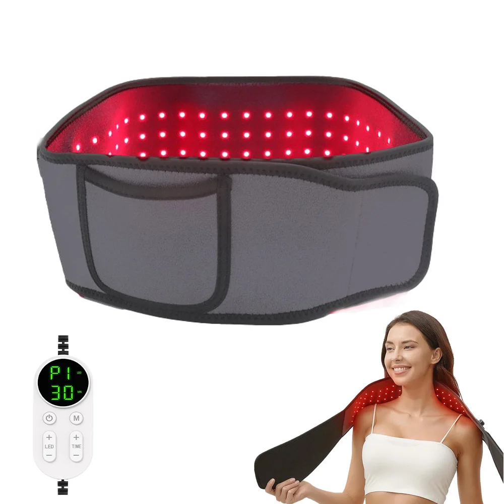 

LED Infrared Red Phototherapy Belt 660nm 850nm Back And Waist Pain Relief Heating Function Deeply Penetrates The Skin
