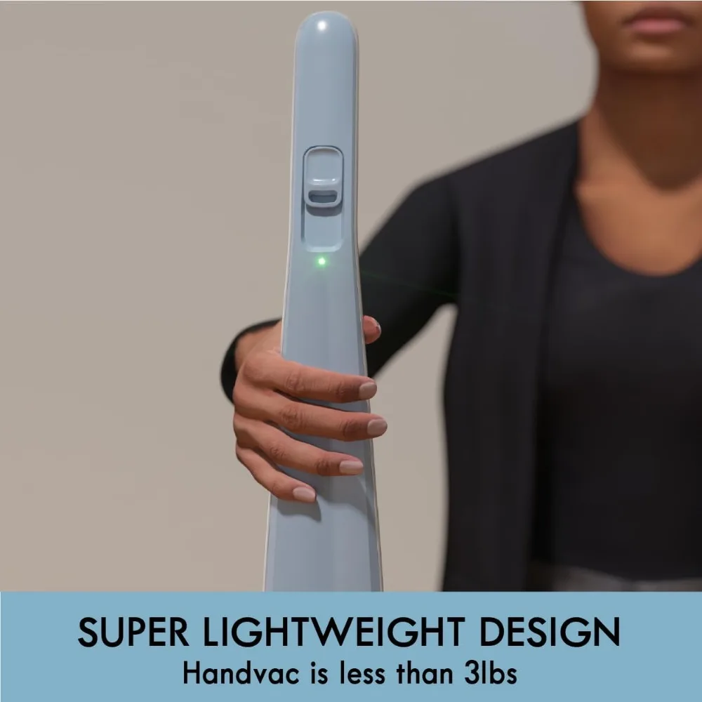 Vacuum Stick Tanpa Kabel 16V Ringan 2-in-1 Genggam, Lampu LED dengan Kontrol 2-Kecepatan untuk Lantai Kayu Keras, Karpet & Bulu Hewan Peliharaan